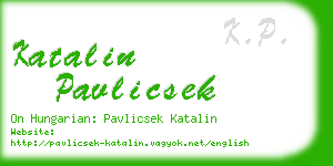 katalin pavlicsek business card